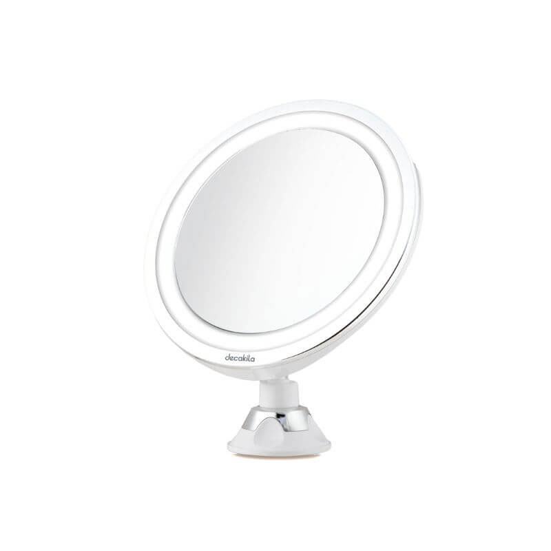 Decakila Makeup Mirror 5X Magnifying Led Lights With 2 Levels Of Brightness 360 Degree Rotating Locking Suction Cup Kmtt062W