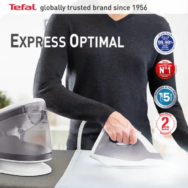 Tefal Express Optimal Steam Generator Iron 2200W with 1.2L Tank 1.6m Power Cord Ceramic Soleplate SV4111G0