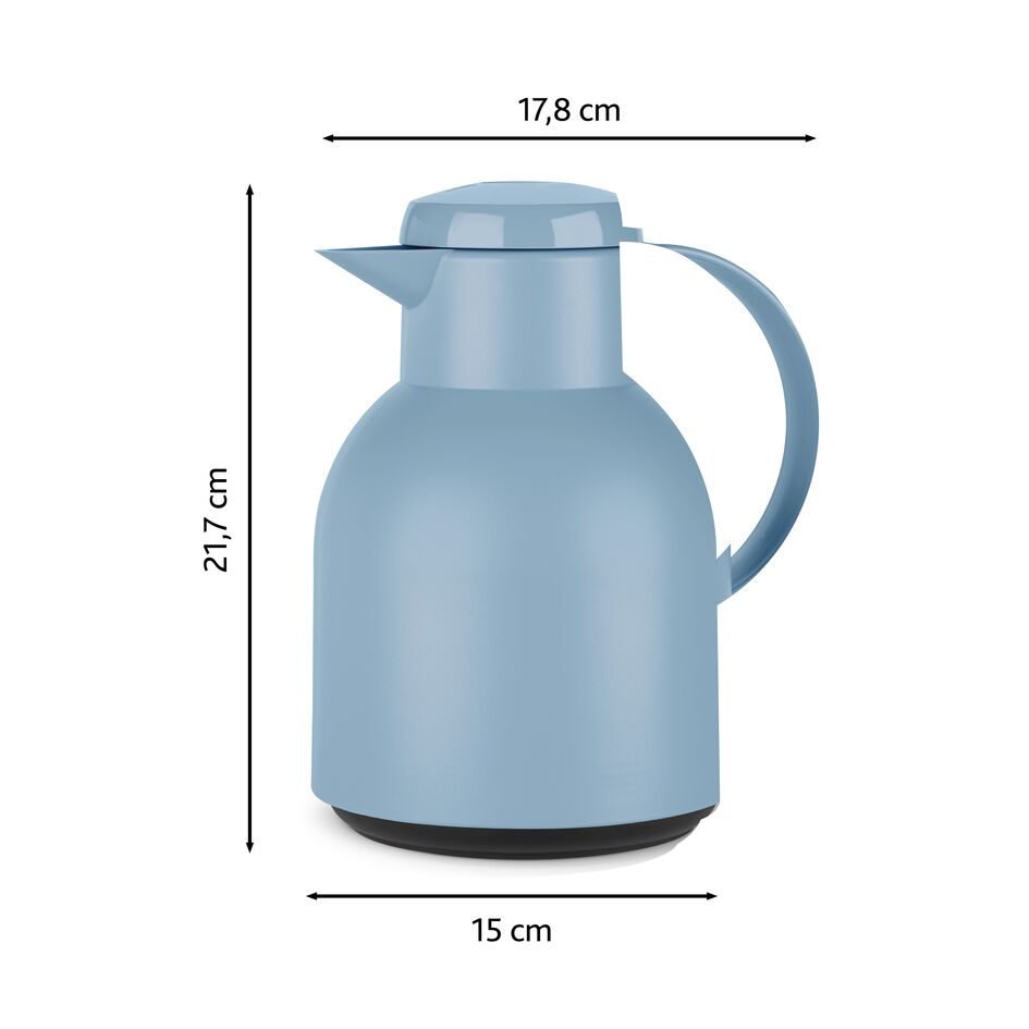 Tefal Samba Jug 1 Liter Blue Isothermal Jug Translucent Vacuum Flask Plastic-Polypropylenex (Pp) Glass Liner K3035312 F4010110