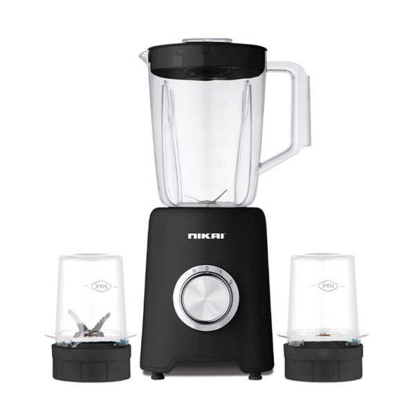Nikai Blender 1.5L With Dry & Grinder Mill 600W Jar Capacity 2 Speeds Pulse Function Unbreakable PC Jar Stainless Steel Blades  Mixing & Juicing - NB2900NA1