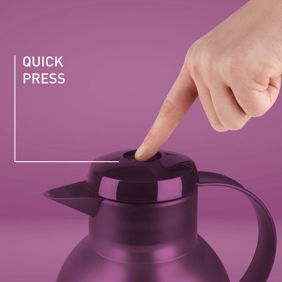 Tefal Samba Jug 1 Liter Aubergine Isothermal Jug Translucent Vacuum Flask Plastic-Polypropylenex (Pp) Glass Liner K3035312 8 Tefal Samba Jug 1 Liter Aubergine Isothermal Jug Translucent Vacuum Flask Plastic-Polypropylenex (Pp) Glass Liner K3035312