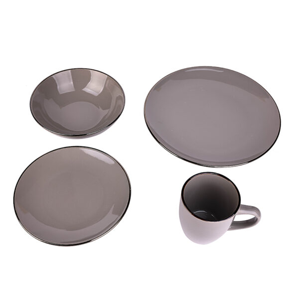 Nadstar Dinner Set 16Pcs Porcelain Mug 4Pcs  Plate 4Pcs  Bowl 4Pcs  Soup Plate 4Pcs 2023024