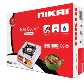 Nikai Gas Cooker 1 Burner Stainless Steel Blue Flame with High Efficiency Stainless Steel Body Full Safety Features  NG843