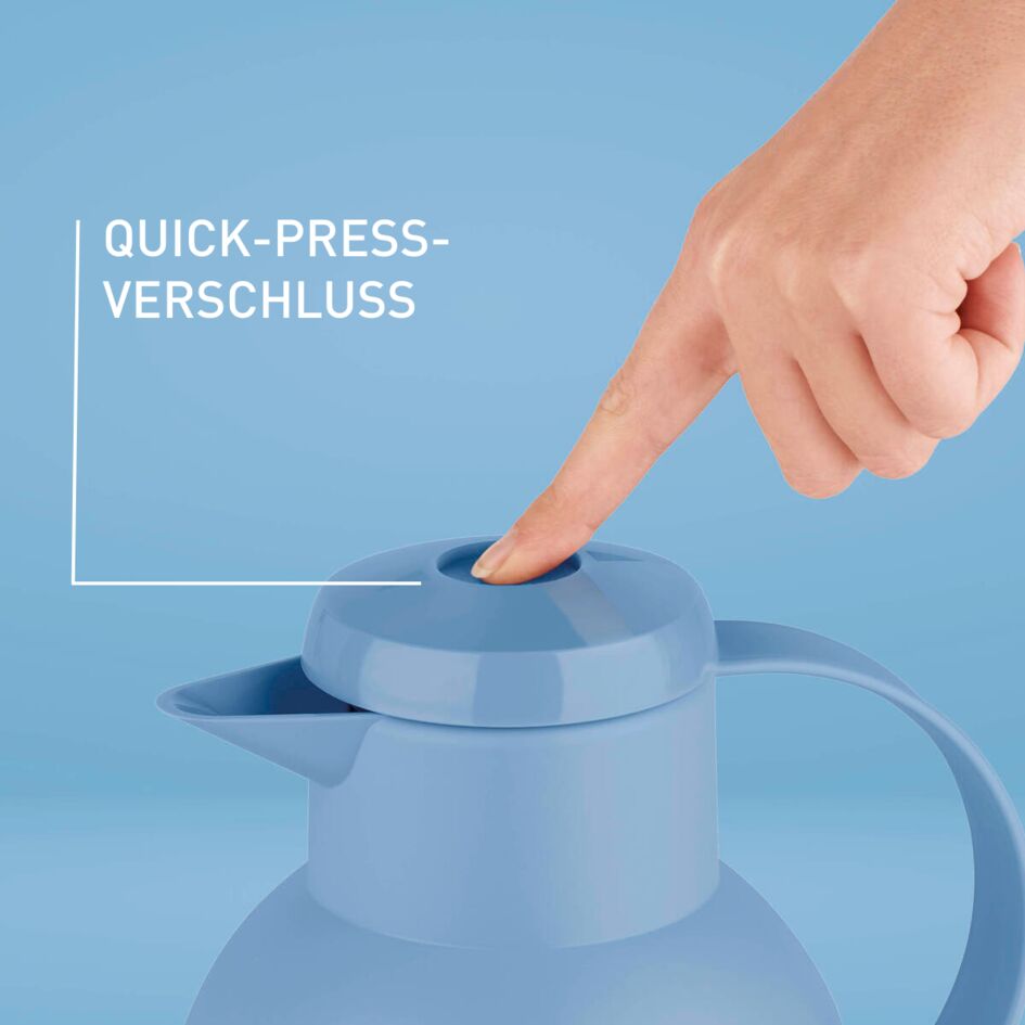 Tefal Samba Jug 1 Liter Blue Isothermal Jug Translucent Vacuum Flask Plastic-Polypropylenex (Pp) Glass Liner K3035312 F4010110