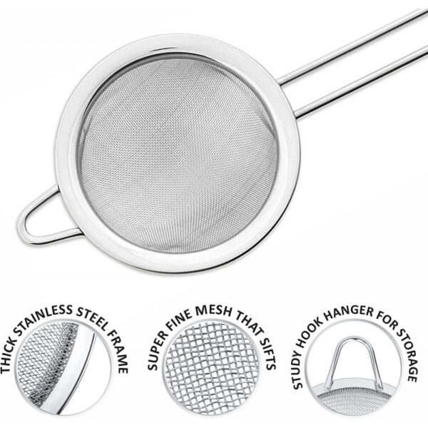 Nadstar Strainer Stainless Steel 18 Cm Multipurpose Kitchen Tea Strainer 2023006