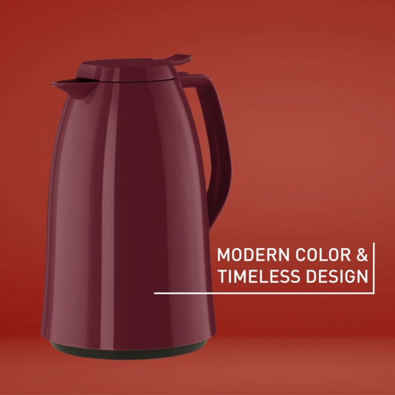 Tefal Mambo Jug Red 1 Liter Insulated Thermos Vacuum Flask Plastic-Polypropylenex (Pp) Glass Liner K3039112