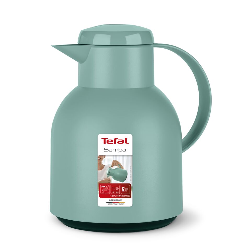 Tefal Samba Jug 1 Liter Green Isothermal Jug Translucent Vacuum Flask Plastic-Polypropylenex (Pp) Glass Liner F4010210