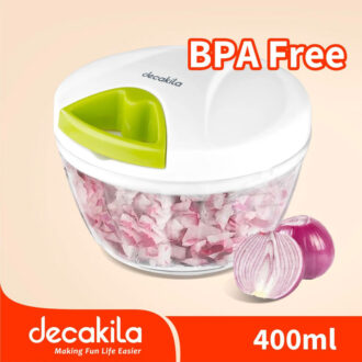 Decakila Manual Vegetable Chopper 400ML - SS Blade Easy to Use Safety Design Dishwasher Safe - Ideal for Vegetable KMTT084W