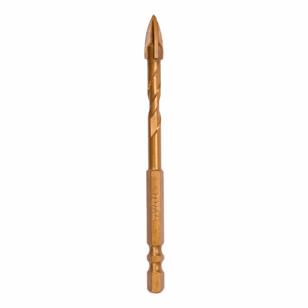 Total Drill Bit For Glass &Amp; Tile Cross Tool Head 8 X 85Mm Titanium Plated Tacg200812