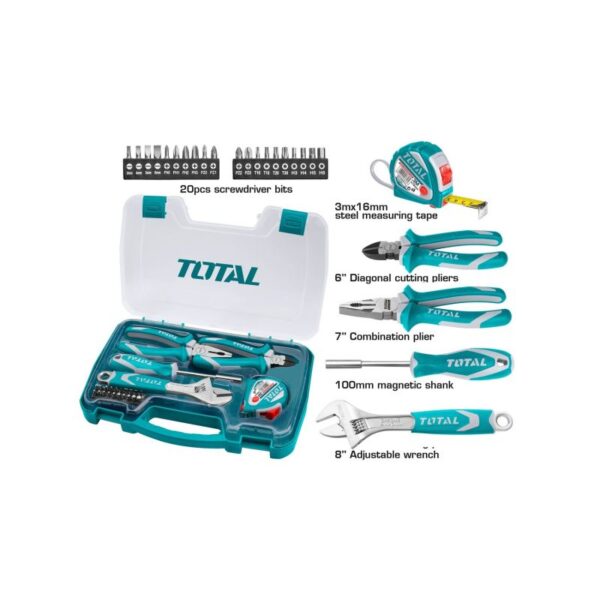 Total Tool Box Hand Tools 25Pcs Set Thkthp90256