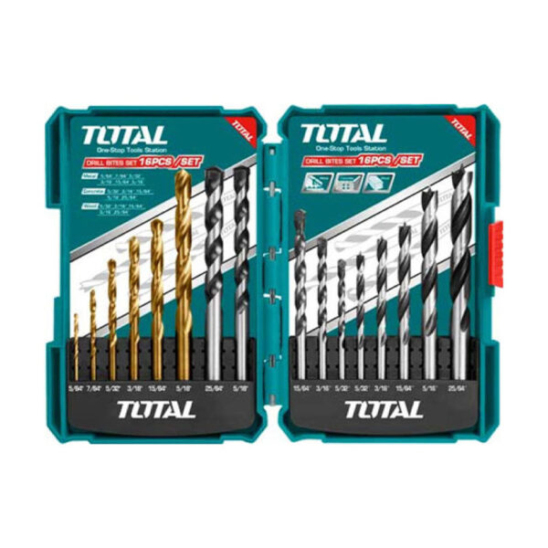 Total Drill Bit Set For Concrete And Wood 16Pcs Tacsd6165