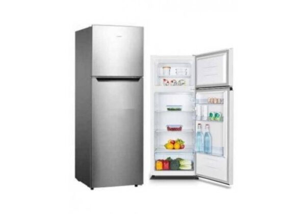 Hisense Refrigerator 205L Double Door, Top Freezer, Titanium Silver Rd-27Dr4Sa