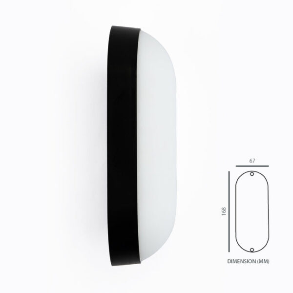 Tronic Black Oval Led Bulkhead 12 Watts