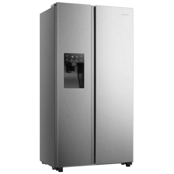 Hisense Refrigerator 474L Side By Side Door, Water Dispenser, Ice Maker, No Frost, Multi Airflow, Touch Electronic Control, Led Lighting, Water Tank, Super Freeze, Stainless Steel H690Ss-Idl