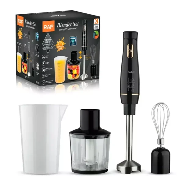 RAF 4 in 1Electric Blender Handheld Immersion 800w Hand Mixer for Kitchen Stainless Steam