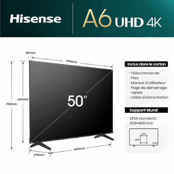 Hisense 13 Place Dishwasher with 8 Programs, LED Display, Touch Control, Stainless Steel Tub & Filter, Inox H13DX