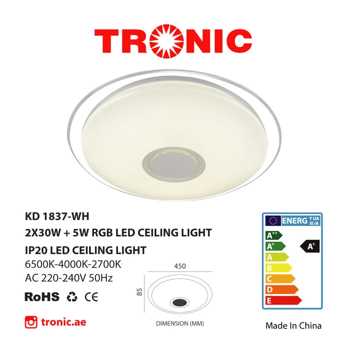 Tronic Remote Control Changeable (3 Shades) Light With Inbuilt Bluetooth Speaker 3 Tronic Remote Control Changeable (3 Shades) Light With Inbuilt Bluetooth Speaker
