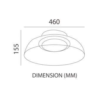 Tronic Vintage Glass LED Changeable (3 Shades) Ceiling Light