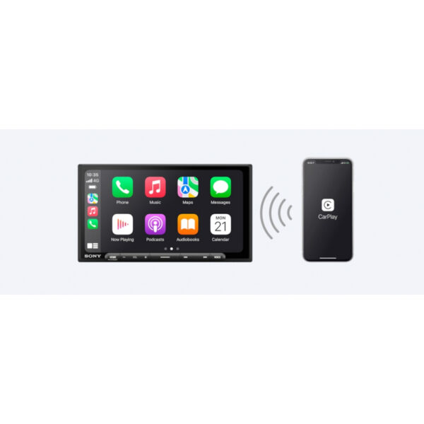 Sony  6.95" Multimedia Receiver with Wireless Apple CarPlay/Android Auto, HDMI Video Input and Maestro Ready,  Frameless Touchscreen, Antiglare display, Type-C USB, Digital Clarity Tuner With Bluetooth XAV-AX6000