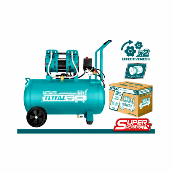 Total Air Compressor Oiless, 1 Copper Wire Motor 50L 1.2Kw 1200W Tcs1120508-8