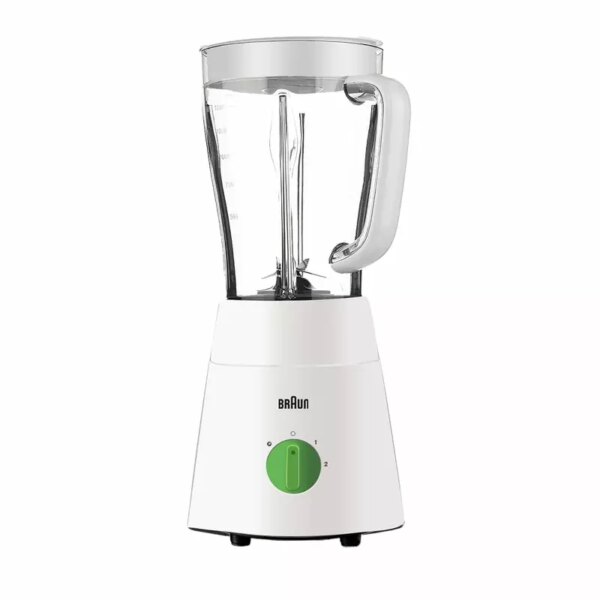 Braun Blender 1.5L 500w Mill & Chopper PowerBlend Triangular Plastic  Jug, 2 Speed, Ice Crushing Function, Stainless Steel Blades JB0123WH
