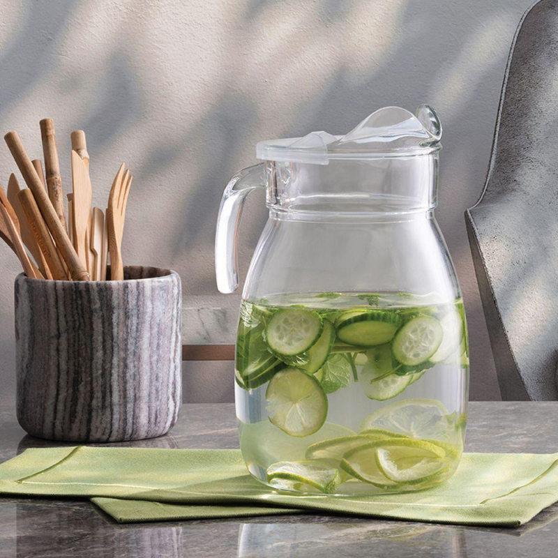 Pasabahce Glass Water Jug With Transparent Lid 2500Ml Dishwasher, Freezer &Amp; Refrigerati... 5 Pasabahce Glass Water Jug With Transparent Lid 2500Ml Dishwasher, Freezer &Amp; Refrigerati...