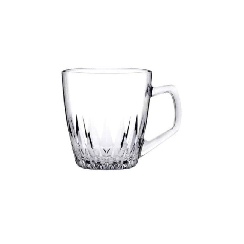Pasabahce Safir Mugs 250Ml 6Pcs Crystal Look, Refined Design, Dishwasher Safe 55713