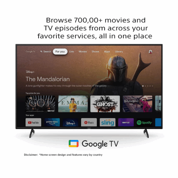 Sony Bravia 55" LED 4K Ultra HD Smart Google TV with Alexa Compatibility,  X1 4K Processor, 4K X Reality Pro, Motion Flow XR200 Engine, Bluetooth Connectivity Black KD-55X75K