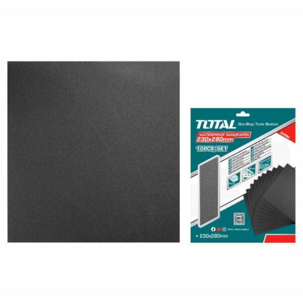 Total Waterproof Sand Paper For Sanding Wood, Wall, Paint, Plastic, Stone, Metal, And Glass 230 X 280Mm P220 Tac7722001