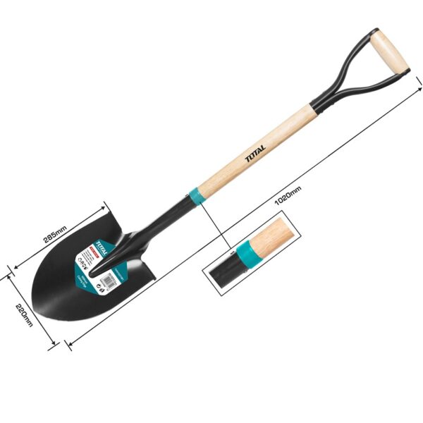 Total Garden Steel Shovel With Wooden Handle Ththw0101
