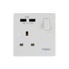 Tronic Single Switch Socket with 2XUSB