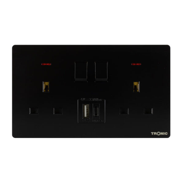 Tronic Twin Switch Socket With Usb + Type C