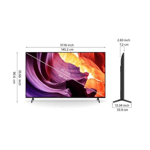 Sony Bravia 65" LED 4K Ultra HD Smart Google TV with 4K X1 HDR, Motion Flow XR, TRILUMINOS PRO Display, Chromecast, Bass Reflex Speaker Black KD-65X80K