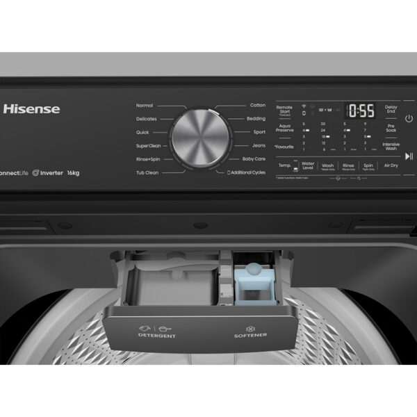 Hisense Washing Machine 20Kg Top Load, Mega Capacity, Aqua Preserve, Smart Fuzzy, Direct Drive Inverter Wt5T2025Db