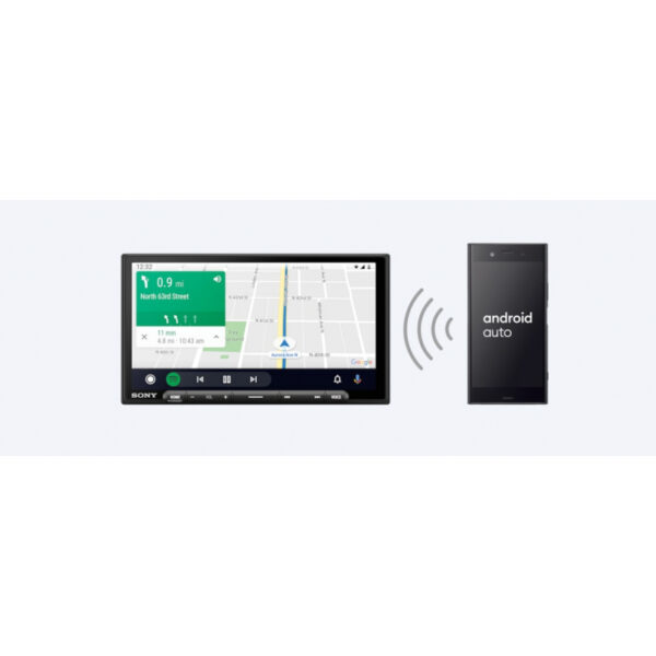 Sony  6.95" Multimedia Receiver with Wireless Apple CarPlay/Android Auto, HDMI Video Input and Maestro Ready,  Frameless Touchscreen, Antiglare display, Type-C USB, Digital Clarity Tuner With Bluetooth XAV-AX6000