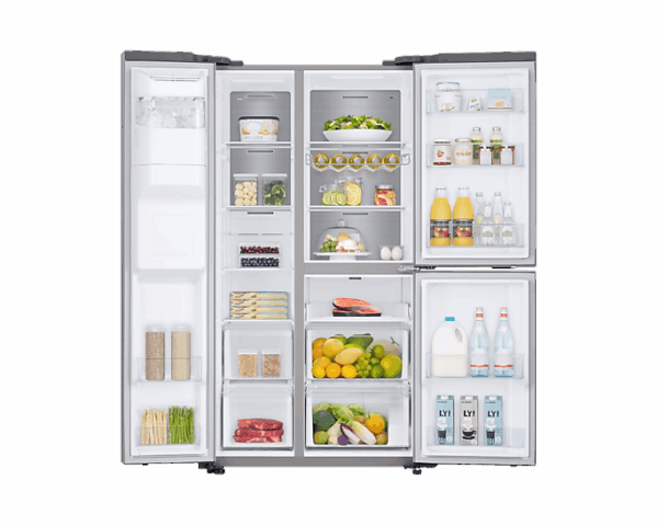 Samsung Refrigerator 602L With Sleek &Amp; Seamless Design, Side By Side, Digital Inverter, Spacemax, Flexzone, Metal Cooling, Slim Indoor Icemaker, Silver Rs65R5691M9