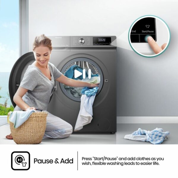 Hisense Washing Machine 8Kg &Amp; Dryer 5Kg Smart Wi-Fi Connectlife App Inverter Jet Titanium Grey Wd3Q8043Bt