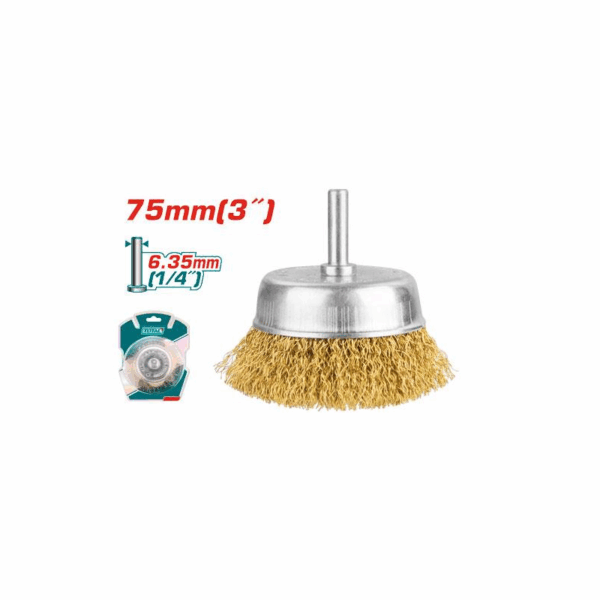 Total Wire Cup Brush With Shank 75Mm/3&Quot; Tac33031