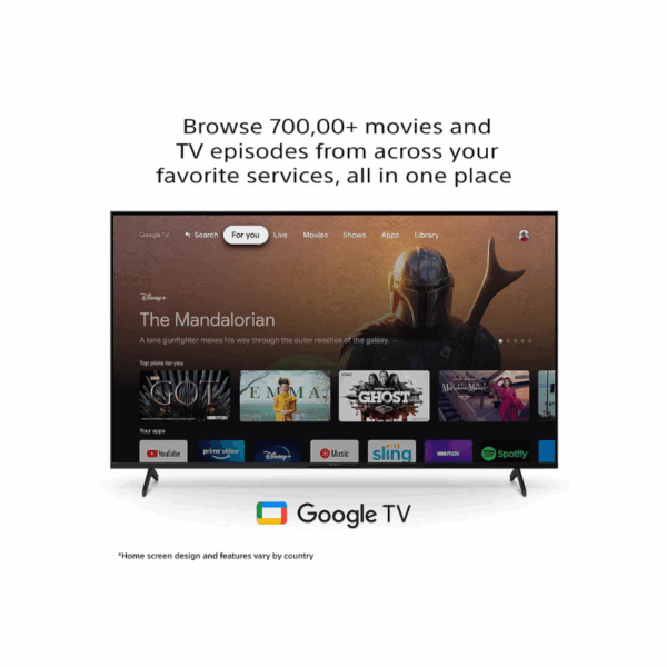 Sony Bravia 65" LED 4K Ultra HD Smart Google TV with 4K X1 HDR, Motion Flow XR, TRILUMINOS PRO Display, Chromecast, Bass Reflex Speaker Black KD-65X80K
