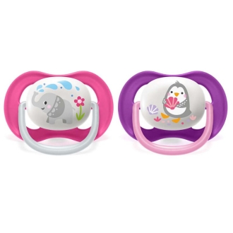 Philips Avent Soother Ultra Air Animals for Girl 6-18m 2's 080/08