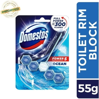 Domestos Toilet Rim Blocks, Provides Hygiene & Shine 55gm