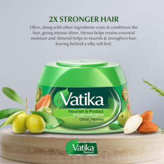 Vatika Hair Cream Nourshing & Protect, Natural Moisturizing Hair Cream for Men and Women with All Hair Types, Scalp Hydrating Moisturizer 210ml (Pack of 6)