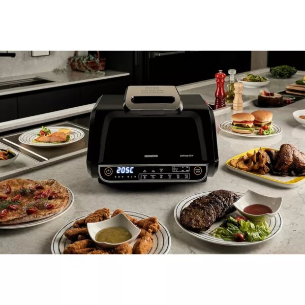 Kenwood Airfryer 8L Digital Touch Screen 4 In 1 Fry, Grill, Roast And Bake 1700W Ghf40.000Bk4 Grill Levels, 8 Preset Functions - Grill, Air Crisp, Roast, Bake, Pizza, Reheat, Dehydrate &Amp; Manual Function