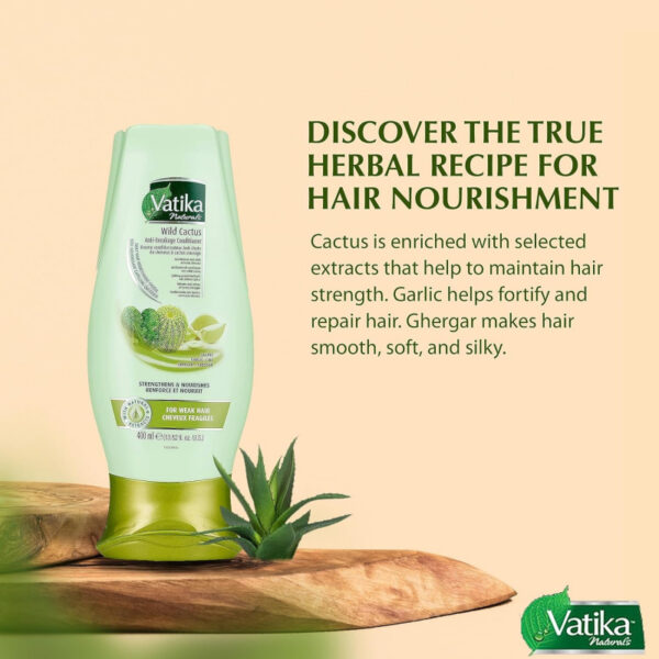 Vatika Conditioner Hair Fall Control, Natural Moisturizing Hair Conditioner For Women, All Hair Types, Scalp Hydrating Moisturizer, 200Ml Wild Cactus (Pack Of 3)
