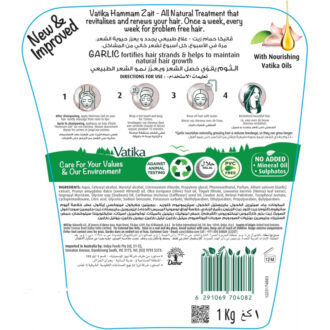Vatika Hot Oil Treatment Promotes Natural Hair Growth, Hair Mask For Damaged & Thinning Hair, 500gm Garlic (Pack of 3)