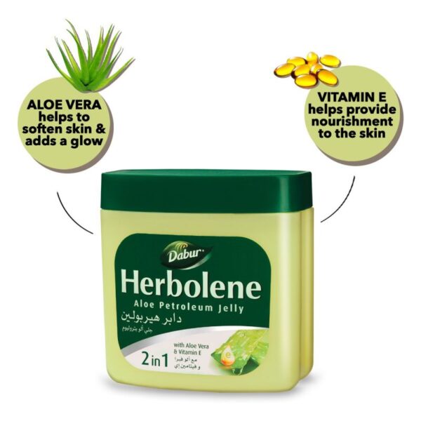 Dabur Herbolene Petroleum Jelly Enriched With Aloe Vera And Vitamin E, For Dry And Rough Skin 115Ml Aloe Vera (Pack Of 3)
