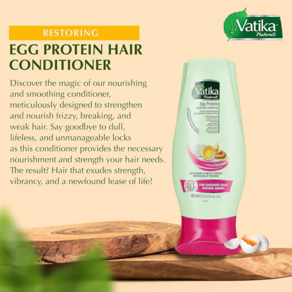 Vatika Conditioner Repair &Amp; Restore, Enriched With Egg &Amp; Honey, Nourishes Hair Roots, For Damaged Hair &Amp; Split-Ends, 400Ml (Pack Of 3)