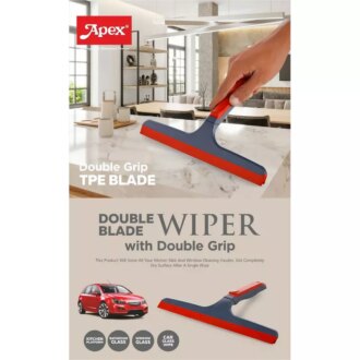 Apex Double Blade Wiper with Double Grip Handle Soft Rubber