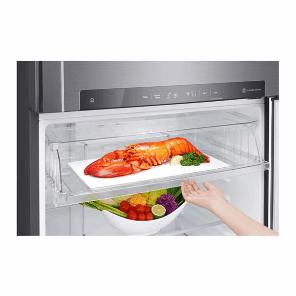 Lg Refrigerator 509L Double Door, Top Freezer With Inverter Linear Compressor, Door Cooling+™, Linear Cooling, Wifi, Thinq Gn-F702Hlhu