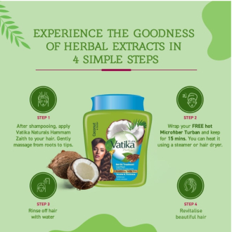 Vatika Naturals Hot Oil Treatment Tropical Coconut & Castor Oil for Volume & Thickness 1kg